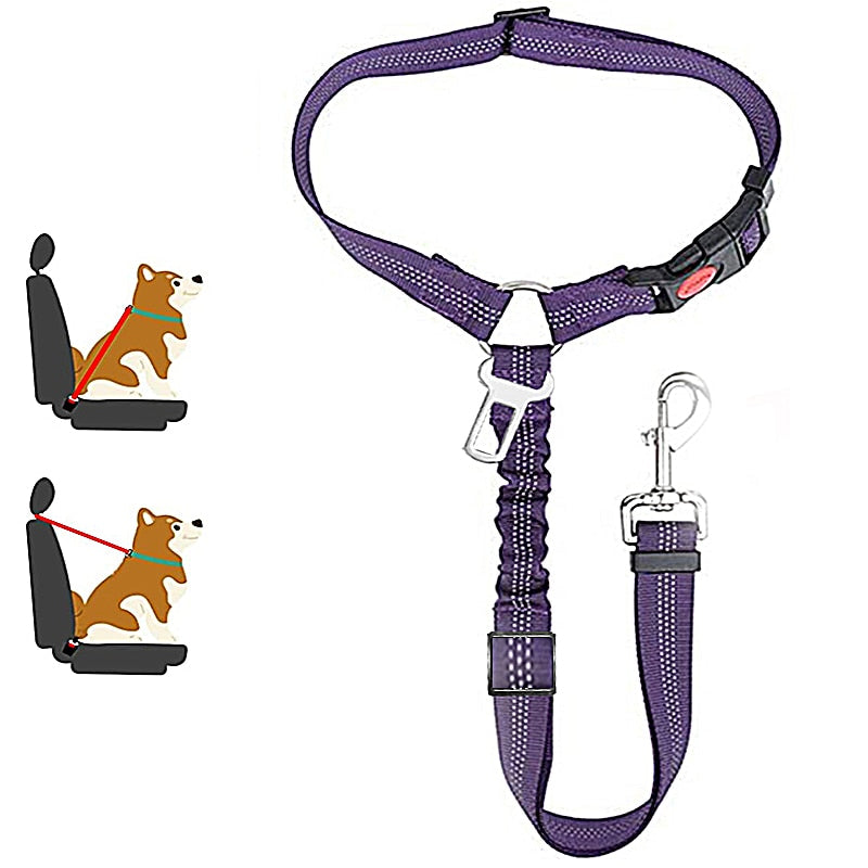 New Solid Two-in-one Dog Harness Leash Pet Car Seat Belt BackSeat Safety Belt Adjustable for Kitten Dogs Collar Pet Accessories