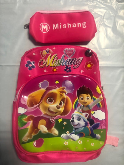 2021 New Paw Patrols Toy Cartoon School Backpack Cartoon Lighten Kindergarten Bag Chase Skye Marshall Figure Print for Kids 2-8Y