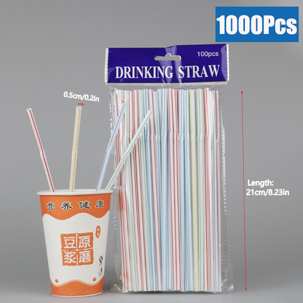 30/3000Pcs Black Colorful Drinking Straws Kunststof rietjes Milk Tea Bar Party Wedding Kitchen pajitas Beverage Straw Wholesale