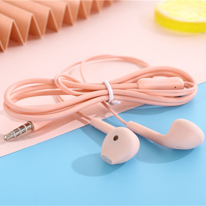 Universal 3.5mm Stereo In-Ear Headphones Sport Music Earbud Handfree Wired Headset Earphones with Mic For Xiaomi Huawei Samsung