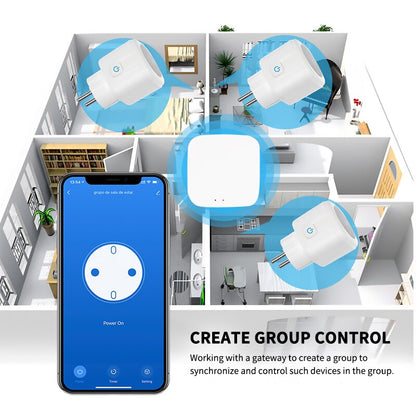 CORUI Tuya 16A Zigbee EU Smart Socket Plug Smart Home Wireless Remote Control App Power Monitor Outlet For Google Alexa