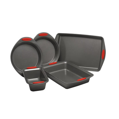 Abdo 5-Piece Yum-o! Nonstick Bakeware Baking Pans Set, Gray and Marine Blue ,kitchen Accessories, Cake Mold