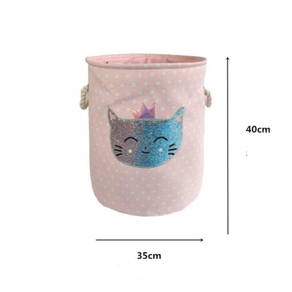 Clothing Laundry Baskets For Home Bathroom Cat Print Save Space Household Supplies Toy Storage Box Laundry Bucket