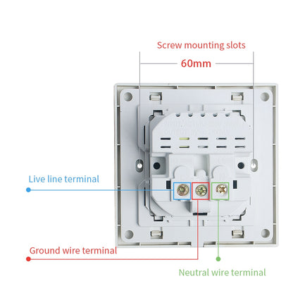 Depoguye Wall Type Dual USB Power Socket 2.1A, Electrical Socket Wall Plug with Usb, 16A 220V Outlet, German EU Standard Socket