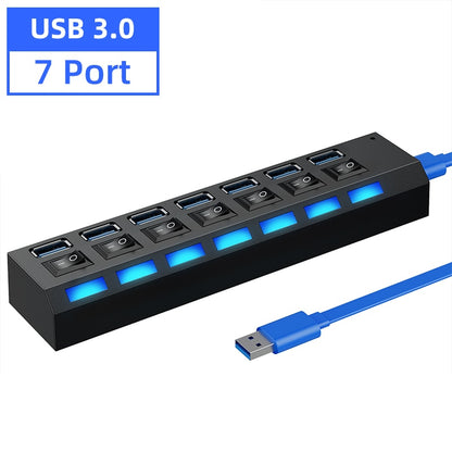 Usb Hub 3 0 Hub Usb Splitter Several Ports Multi Usb Hub 3.0 Hab power Adapter Extensor Computer Accessories switch usb For Home