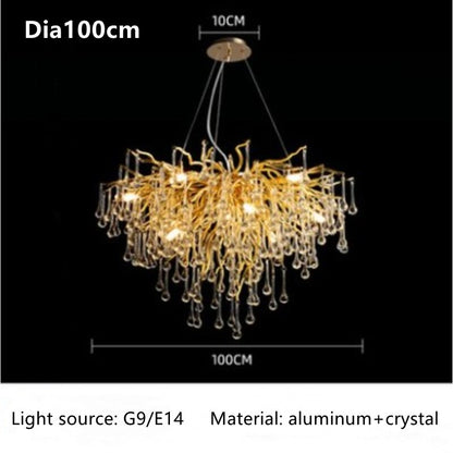 American Luxury Crystal Ceiling Chandelier Modern Lustre Living Dining Bedroom Hanging Lamp Hotel Hall Home Decor Pendant Lights