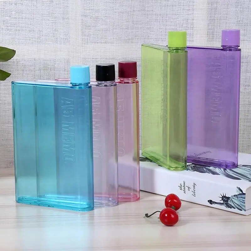 A5 A6 Paper Cup Botlte Flat Water Bottle Bpa Free Clear Book Portable Paper Pad Water Bottle Flat Drinks Kettle Notebook Bottle