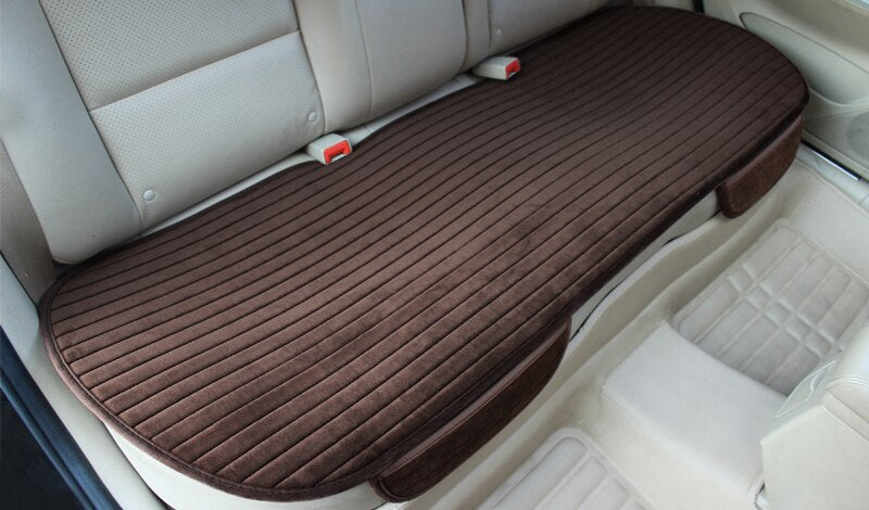 Car Seat Cover Car Accessory Front Rear Flocking Cloth Winter Warm Cushion Breathable Protector Mat Pad Universal Auto Interior