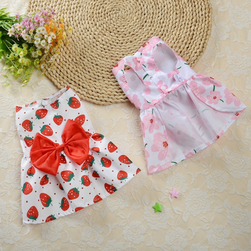 Pet Supplies Small Dog Flower Princess Dress Kitty Teddy New Pet Clothes Cute Dog Skirt Summer Thin Pet Accessories