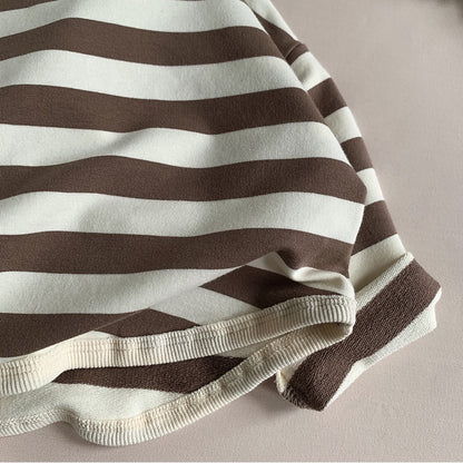 2023 Spring Autumn New Children Casual T Shirt Loose Kids Striped T Shirts Cotton Tee Boys Girls Long Sleeve Tops Baby Clothes