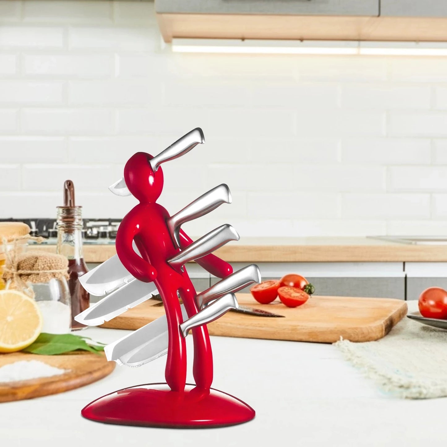 Kitchen Shelf Knife SetMultifunctional Kitchen Knife HolderBody ShapeUnique Knife HolderKitchen Cutlery Storage RackHomeware