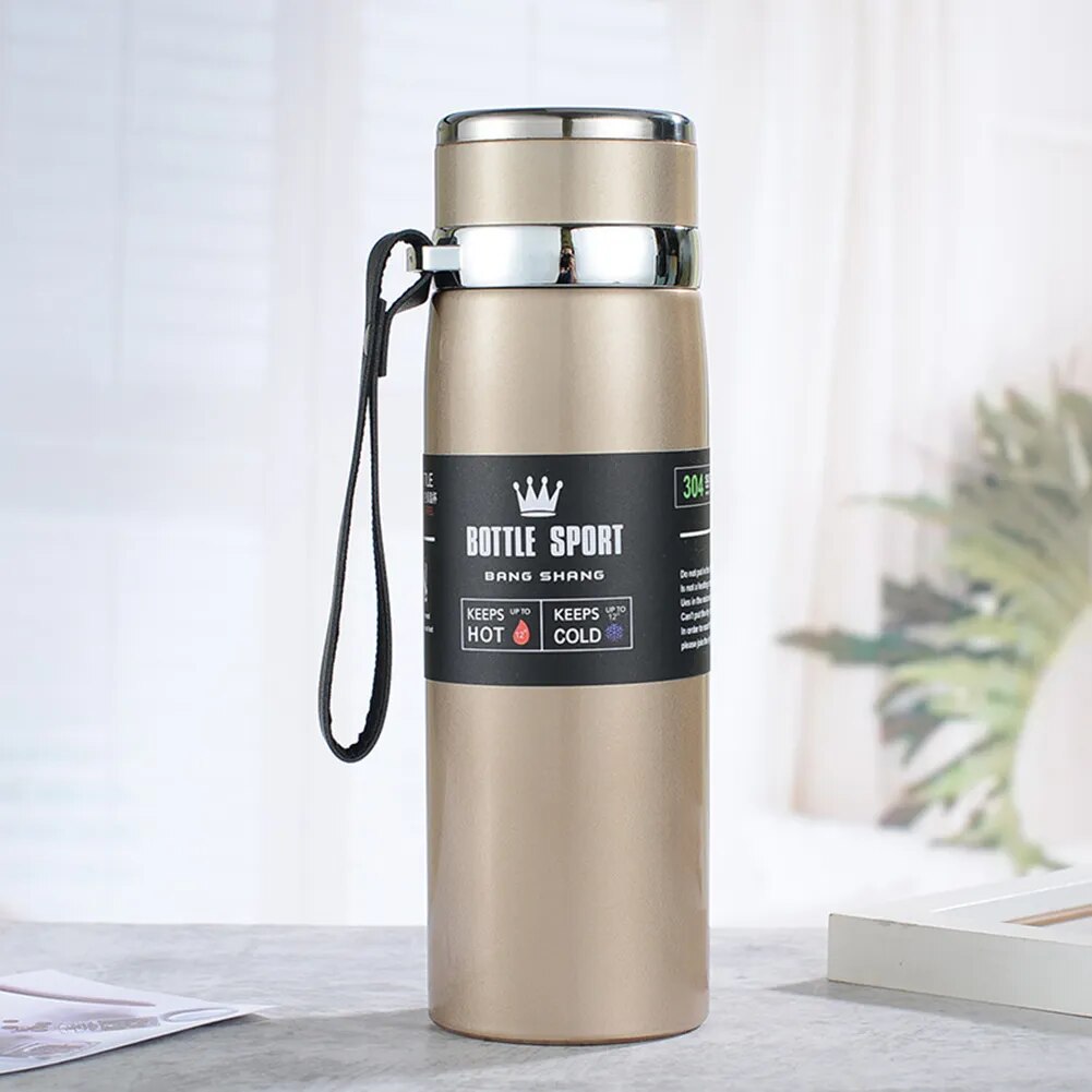 600ml/800ml/1000ml Insulated Water Bottle Double Stainless Steel Insulated Cup Leakage-proof for Travel Office Fitness Sports