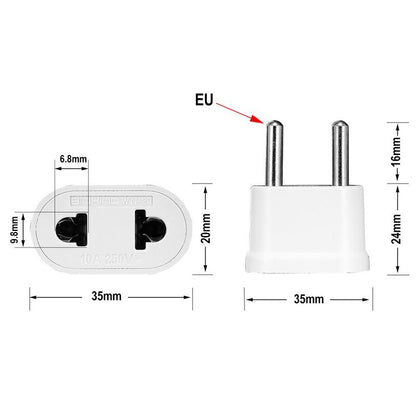 EU Plug Adapter Socket US To EU Plug Power Adaptor Converter American EU to US Plug Travel Adapter Sockets Charger Outlet