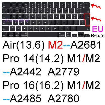 Keyboard Cover for Macbook Air 13 M2 Pro 13 M1 14 Max 15 16 Bar ID 17 Retina 11 Silicone Protector Skin Case A2337 A2779 A2681