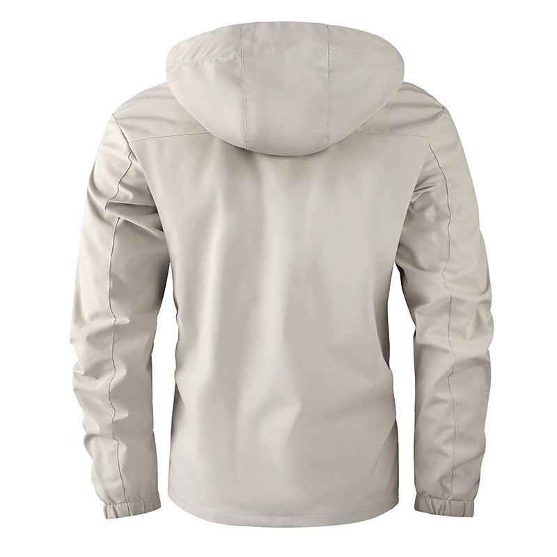 Fashion Men&#39;s Casual Windbreaker Jackets Hooded Jacket Man Waterproof Outdoor Soft Shell Winter Coat Clothing Warm Fleece Thick