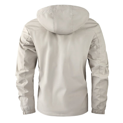 Fashion Men&#39;s Casual Windbreaker Jackets Hooded Jacket Man Waterproof Outdoor Soft Shell Winter Coat Clothing Warm Fleece Thick