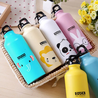 500ml Sport Water Bottle Aluminum Portable Riding Water Bottle Outdoor Cycling Camping Hiking Bicycle Thermos Cup With Handle