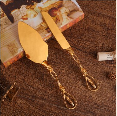 Western food baking tools hollow out handle triangular pizza shovel cake dessert knife two-piece Wedding Gift Set