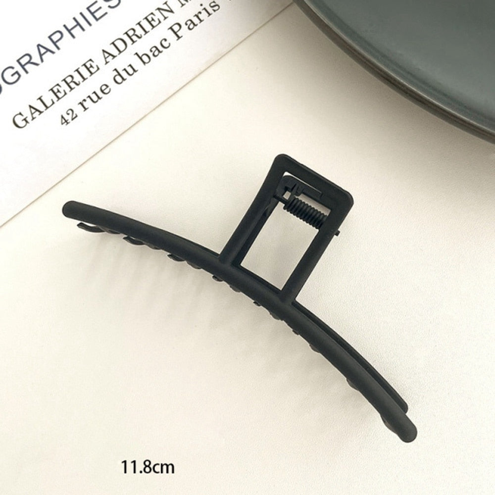 1PC Black Large Hair Claws Elegant Acrylic Hair Clip Hairpins Barrette Crab Claw Clips Headwear For Women Girls Hair Accessories