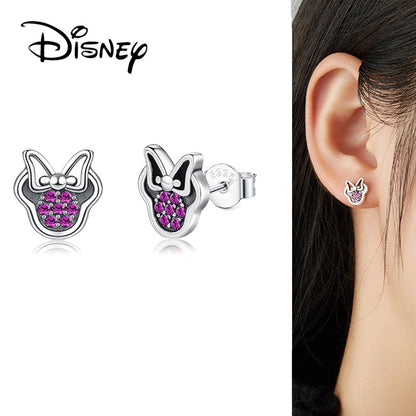 Disney Mickey Mouse Earring 925 Silver Heart Earring Pumpkin Coach Stud Earrings Silver Women Star Butterfly Earrings Jewelry