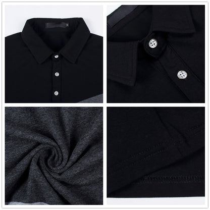 BROWON Autumn Fashion Plus Size 5XL Mens T Shirt with Collar Color Patchwork t-shirt Long Sleeve Tshirt Men Clothes 2023