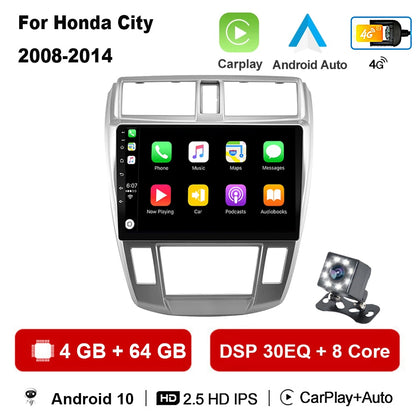 Android 2 Din Car Radio multimedia video player For Honda City 2008 2009 2010 2011 2012 2013 2014 navigation GPS audio 2din dvd