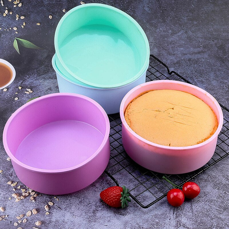 20CM Round Cake Pan Toast Pan Bread Pan Silicone Baking Pan Baking Forms For Pastry Accessories Tools Food Grade Silicone Mould