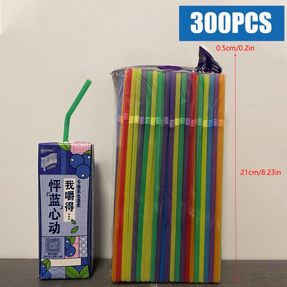 30/3000Pcs Black Colorful Drinking Straws Kunststof rietjes Milk Tea Bar Party Wedding Kitchen pajitas Beverage Straw Wholesale