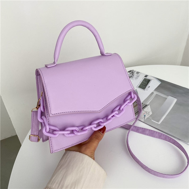 Women Bag New Chain Small Female Bag New Fashion Crossbody Shoulder Messenger Bag Handbag Purse Pure Candy Color Hand Bag