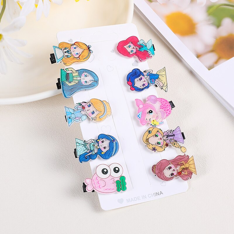 10PCS/Set New Cute Cartoon Unicorn Hair Clips for Girls Colorful Sweet Unicorn Hairpin Kids Barrette Hair Accessories for Girls