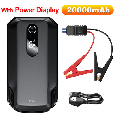 Baseus Car Jump Starter Power Bank 20000mAh 10000mAh Portable Car Booster Emergency Battery Charger 12V 2000A Starting Device