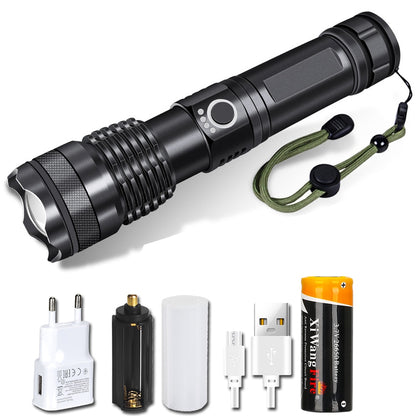 XHP70 Super Powerful Rechargeable Led Torch Variable Focus 30W Flashlight Tactical Lantern Long Shot Torch for Camping Emergency