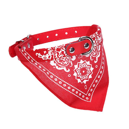 PU Cat Dog Collar with Bandanas for Small Medium Dogs Cats French Bulldog Corgi Puppy Kitten Accessories Low Price Pet Products