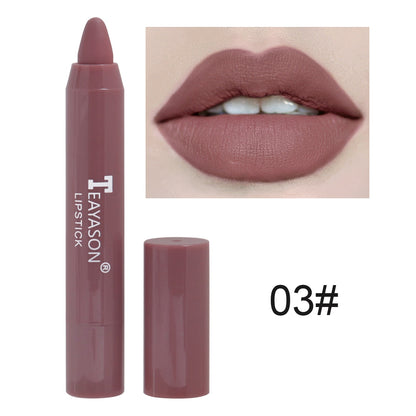 12 Colors Sexy Matte Lipstick Waterproof Long Lasting Color Rendering Non-stick Velvet Lips Liner Pencil Woman Makeup Cosmetics