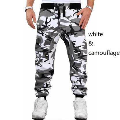 Sweatpants Men Camouflage Elasticity Military Cargo Pants Drawstring Multi Pockets Bottoms Casual Jogger Trousers