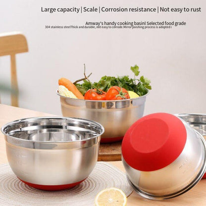 WePick BakingThickened 304 Cake Baking Bowl Stainless Steel Salad Bowl Multi-specification with Scale Egg Bowl Baking Supplies