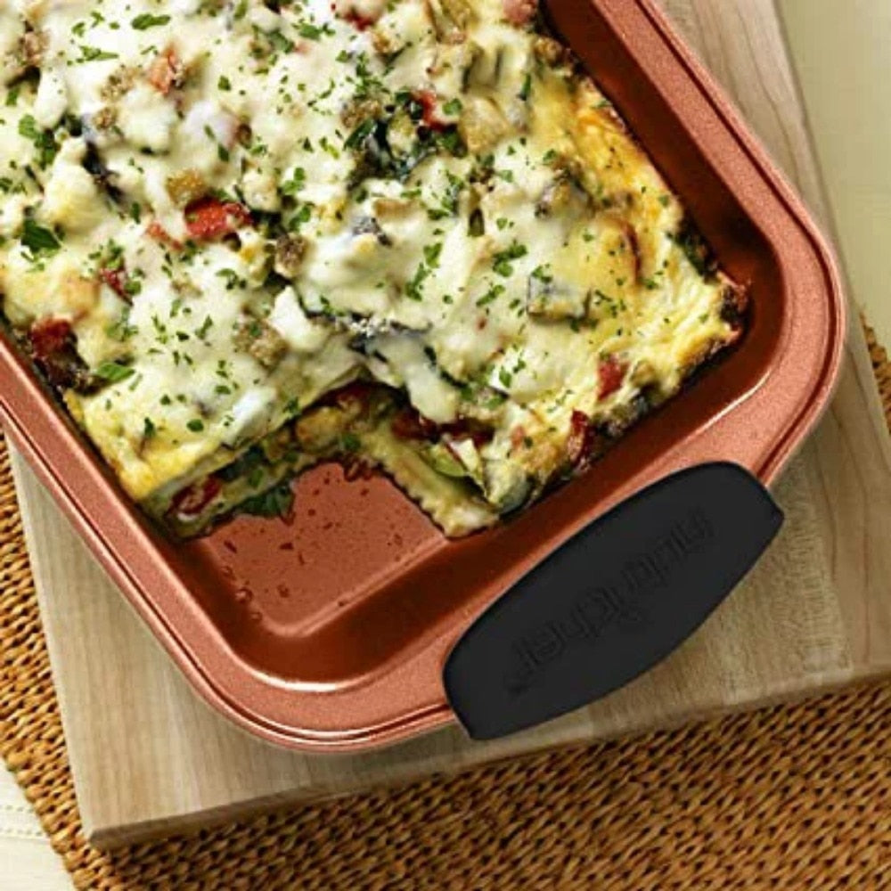 Free shipping 8 Piece, Copper Non-stick Carbon Steel Bake Pan Set