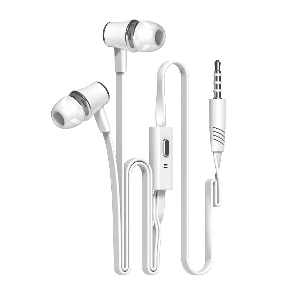 Extra Bass Headphones wired Earphone 3.5mm Earphones With Microphone Noodles Style наушники Sport Headset auriculare for Samsung