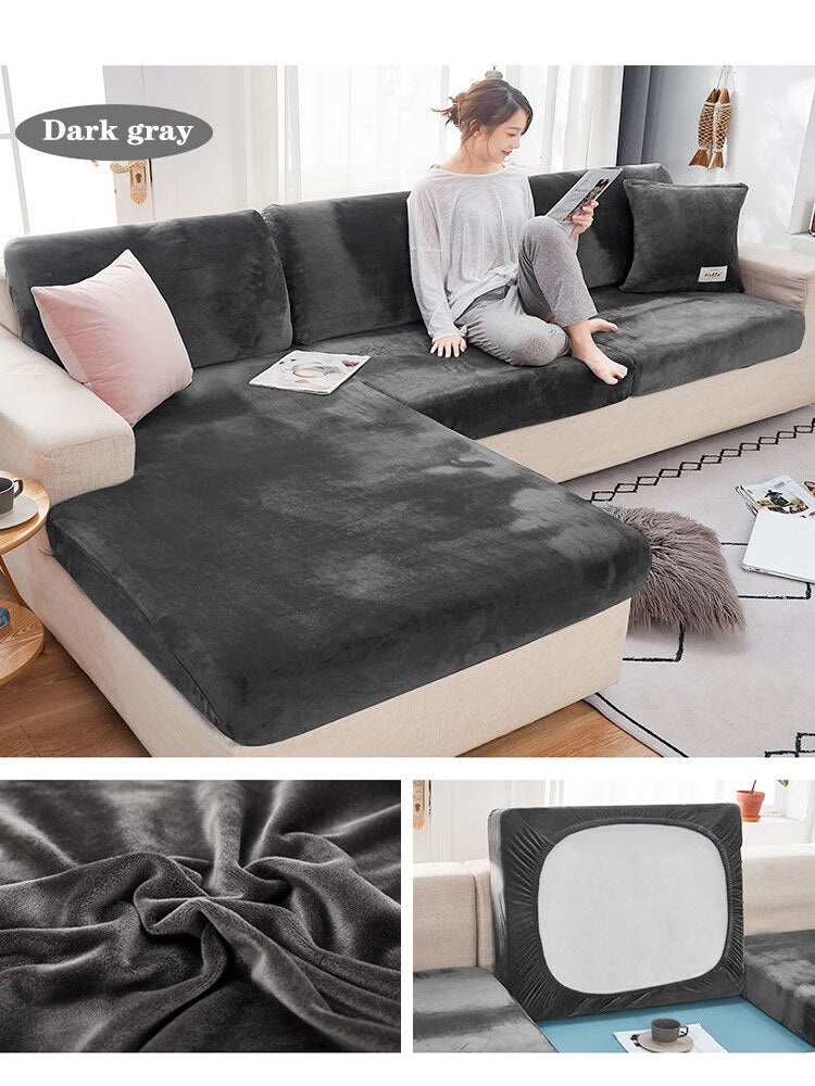 Sofa Cushion Cover Elastic Home Decoration Solid Color Protector Sofa Cover Couch Cover Slipcover Personshable Sofa Cushion Case