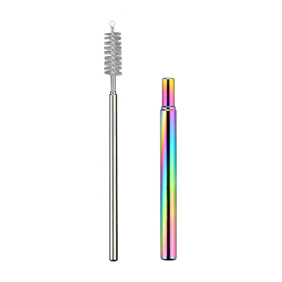 Reusable Telescopic Straws with Brush 304 Stainless Steel Straws for Cocktail Beer Drinks Metal Drinking Straws Bar Drinkware