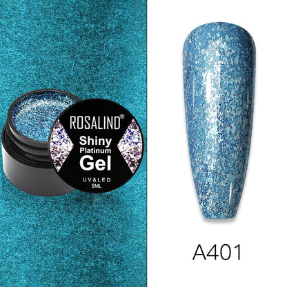 ROSALIND Nail Polish Gel Semi-permanent Varnish UV Glitter Paint Shiny Gel Base Coat Tips Poly Kit For Nail Art Decorations