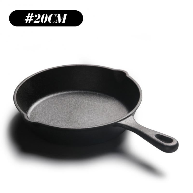 Seasoned Cast Iron Griddle Pan Cooking Fried Kitchen Tool Steak Pot Breakfast Wok Steak Egg Frying Pan Pancake Pot Set Nonstick