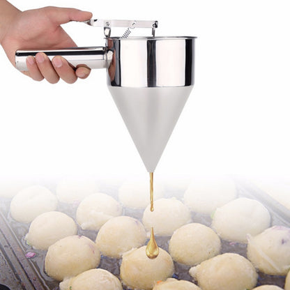 Batter Funnel Dispenser Baking Tools Octopus Balls Stainless Steel Cone Funnel Kitchen Tool for Baking Cupcakes Pancakes