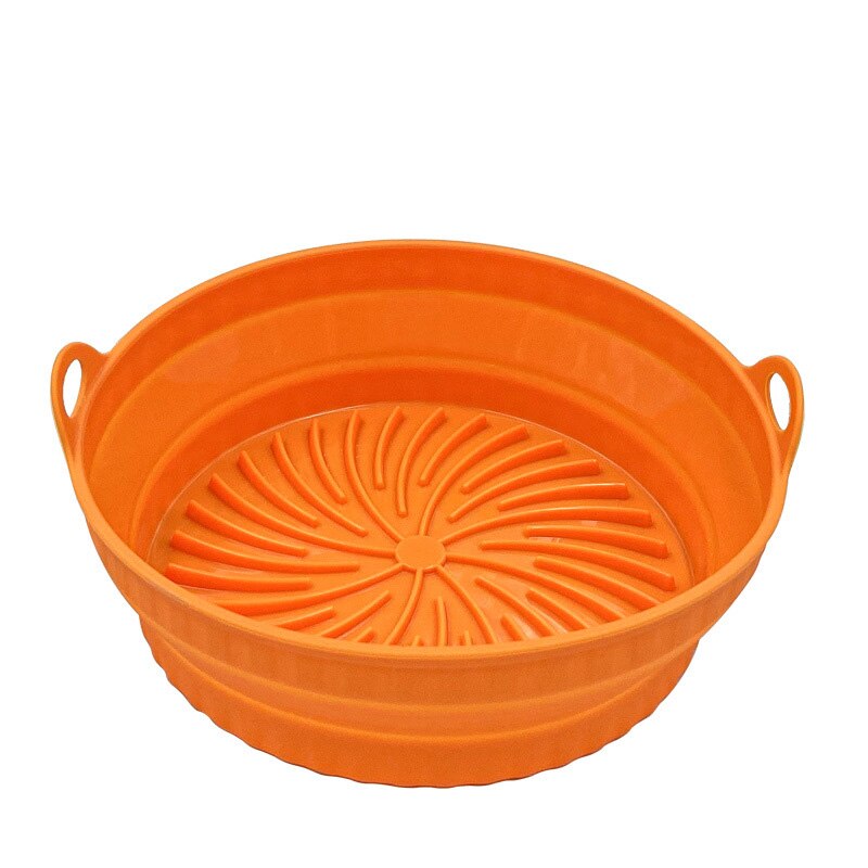 Home Kitchen Baking Dishes Air Fryer Silicone Tray Foldable Mold Pizza Fried Chicken Basket Reusable Multifunctional Bakeware