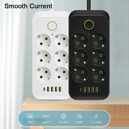 Multiprise EU Plug Socket Power Strip With USB Extension Cord Smart Home Network Filter Overload Protection Outlet AC Electrical