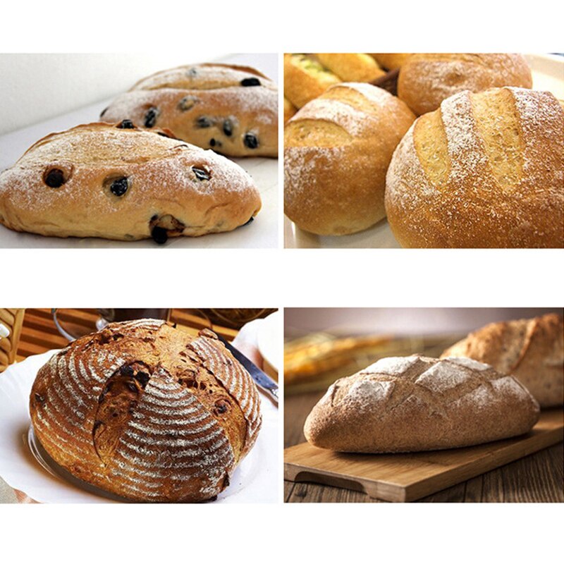 Wooden Bread Lame Tools Bakery Scraper Bread Knife/Slicer/Cutter Dough Breads Scoring Lame with Blades Arc Curved Knife
