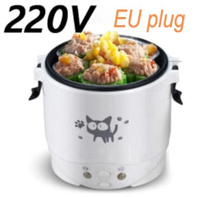 Car Mini Rice Cooker 12v 24V 220V Car Home Dual Use Self-driving Soup Porridge Portable Rice Cooker 24v Truck Smart Rice Cooker