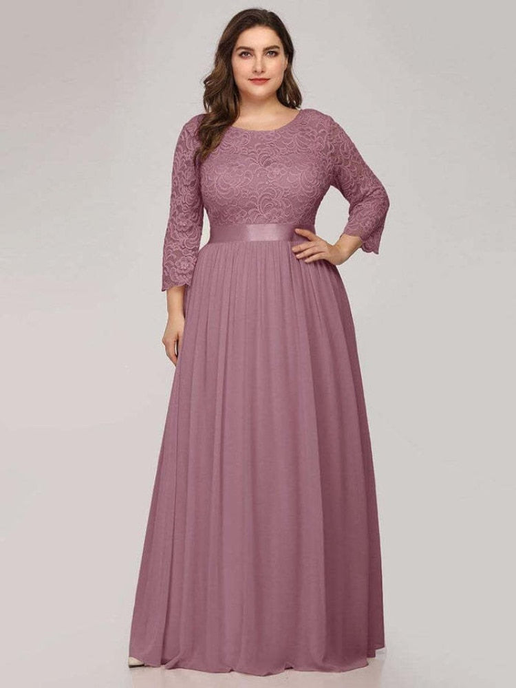 2023 Summer Plus Size 5XL Lace Evening Dress Long Luxury Elegant Robe Mixi Long Dress Wedding Party Night Dresses Solid Vestidos
