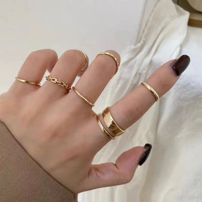 Trendy Butterfly Metal Punk Rings Set for Women Girls Party Jewelry Gifts Fashion Accessories Buckle Female Index Finger Ring