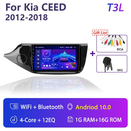 2din 4G Android 11 Car Radio Multimidia Video Player for Kia Ceed Cee'd 2 JD 2012-2018 Navigation GPS Carplay Audio Head Unit 9"